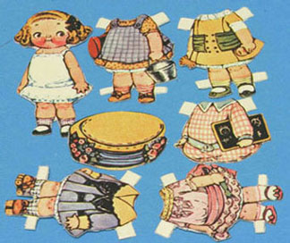 Dollhouse Miniature Dolly Dingle Paper Doll W/Clothes, 1-1/2" H